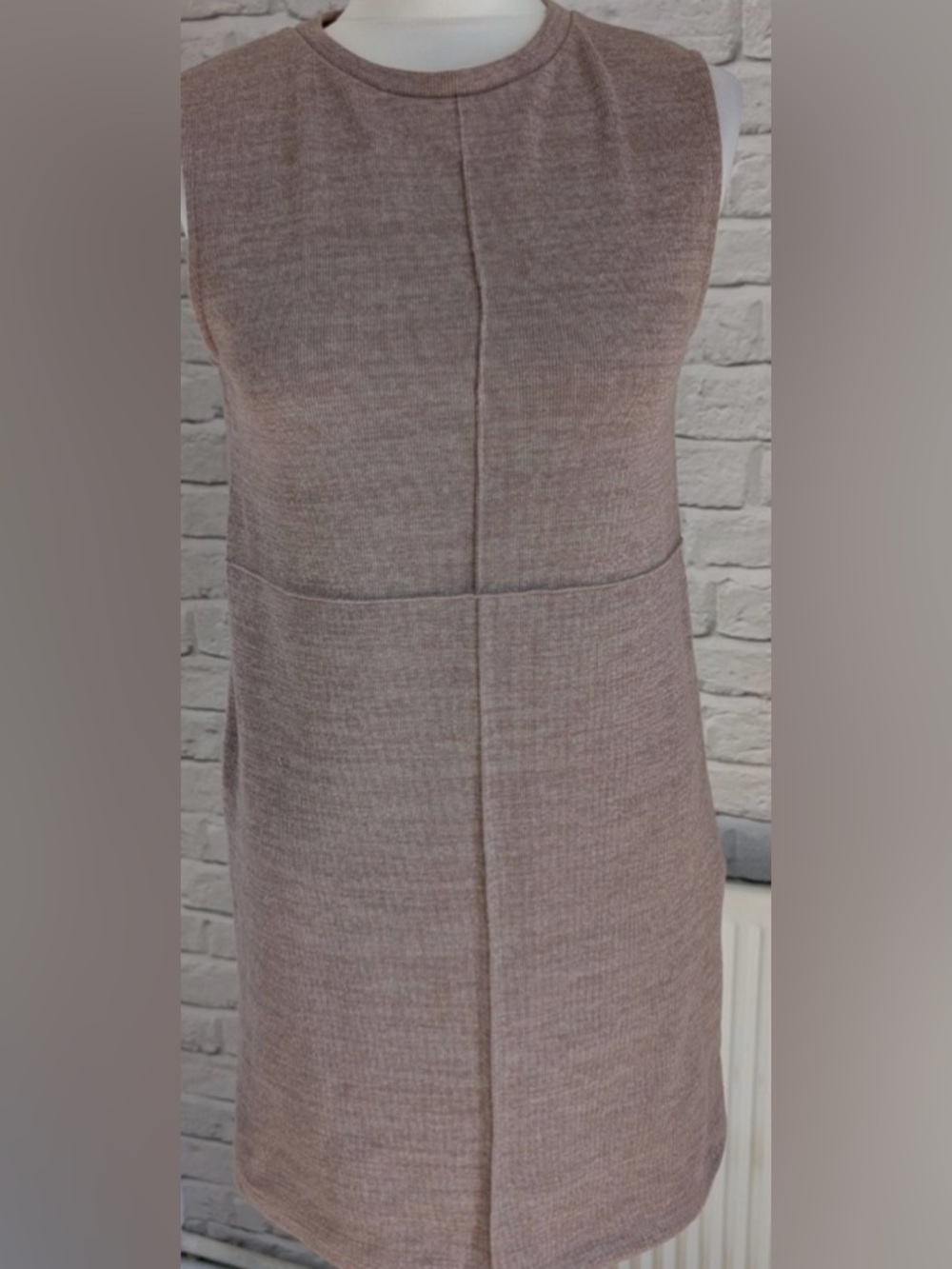 Zara Taupe Knit Sleeveless Dress Simple Elegant & Affordable